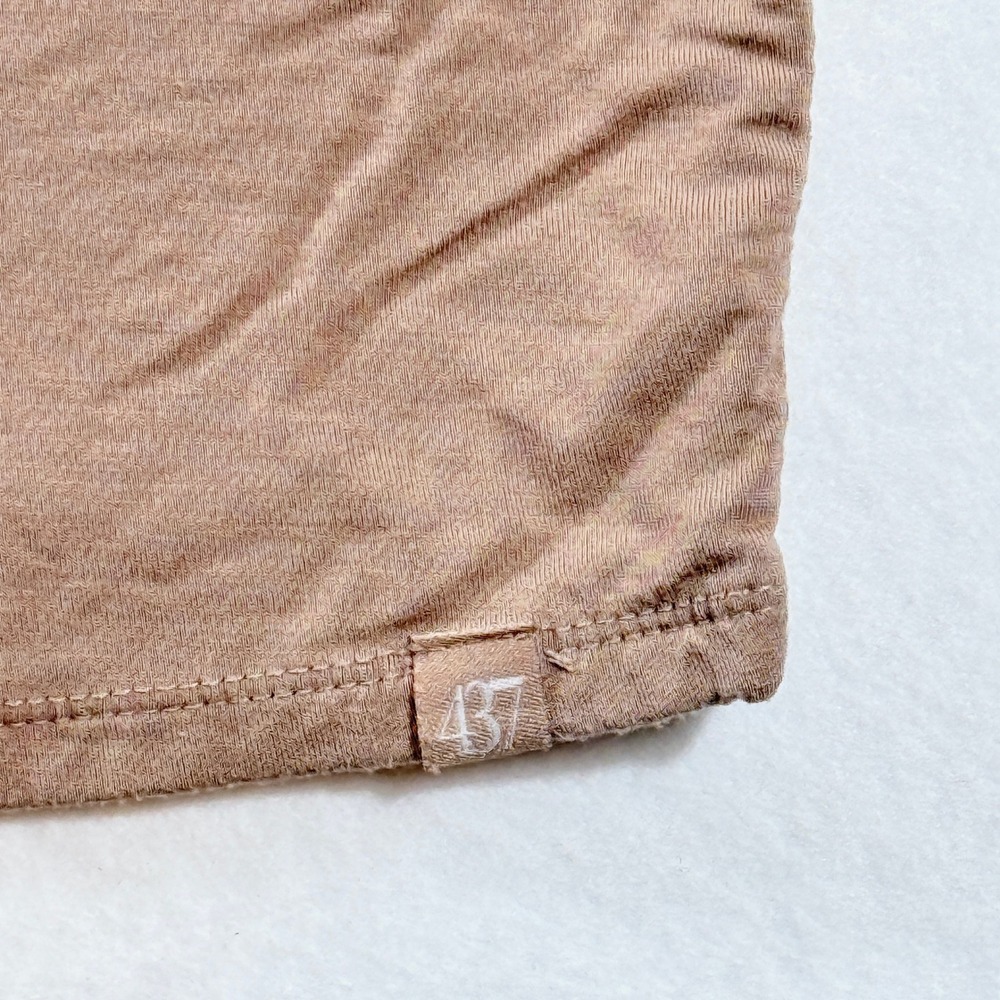 437 Four Three Seven One Shoulder‎ Crop Top Womens Medium Tan Minimalist Active View 2